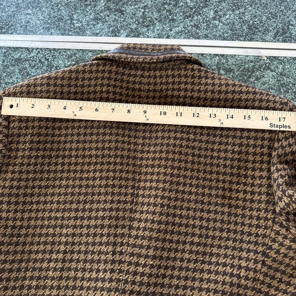 Talbots Herringbone Women Made In Italy Brown Wool Cashmere Silk Blend Blazer 14 - Picture 9 of 14